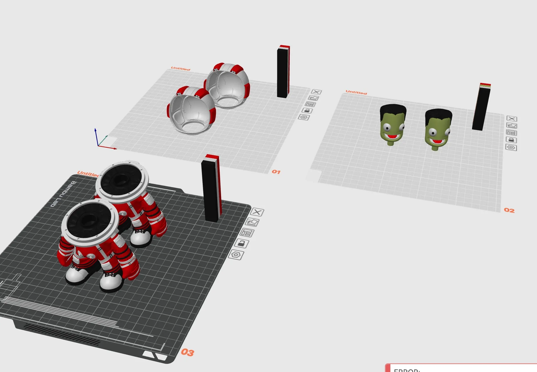 Nhân vật Kerbal đa sắc màu từ Kerbal Space Program