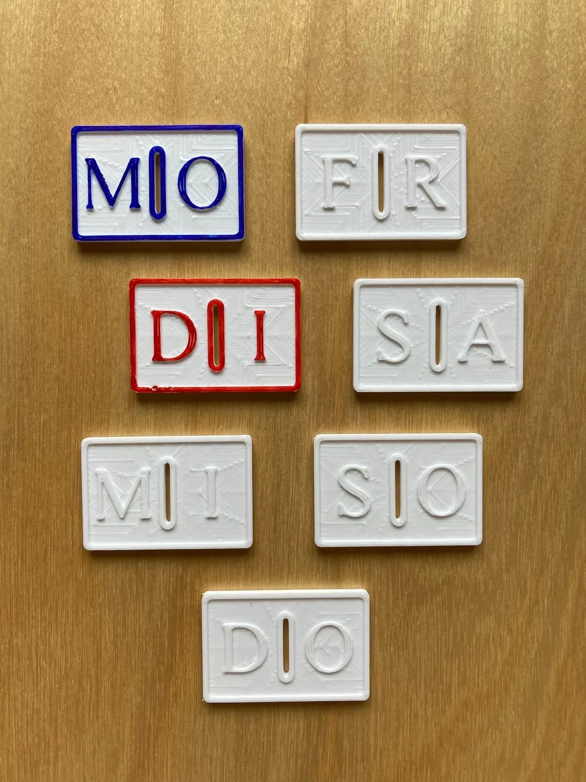 Biển chỉ dẫn ngày trong tuần và số cho dây đeo khẩu trang