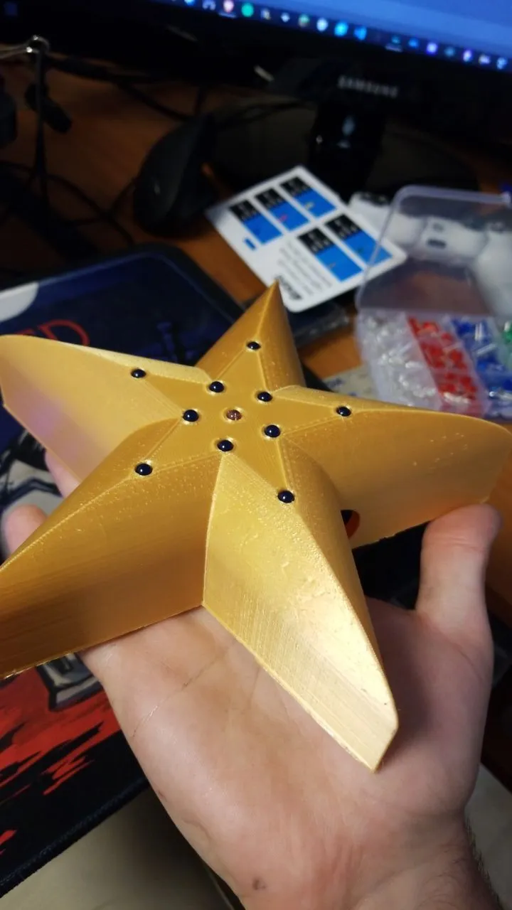 Ngôi sao Giáng sinh với lỗ LED cho cây thông