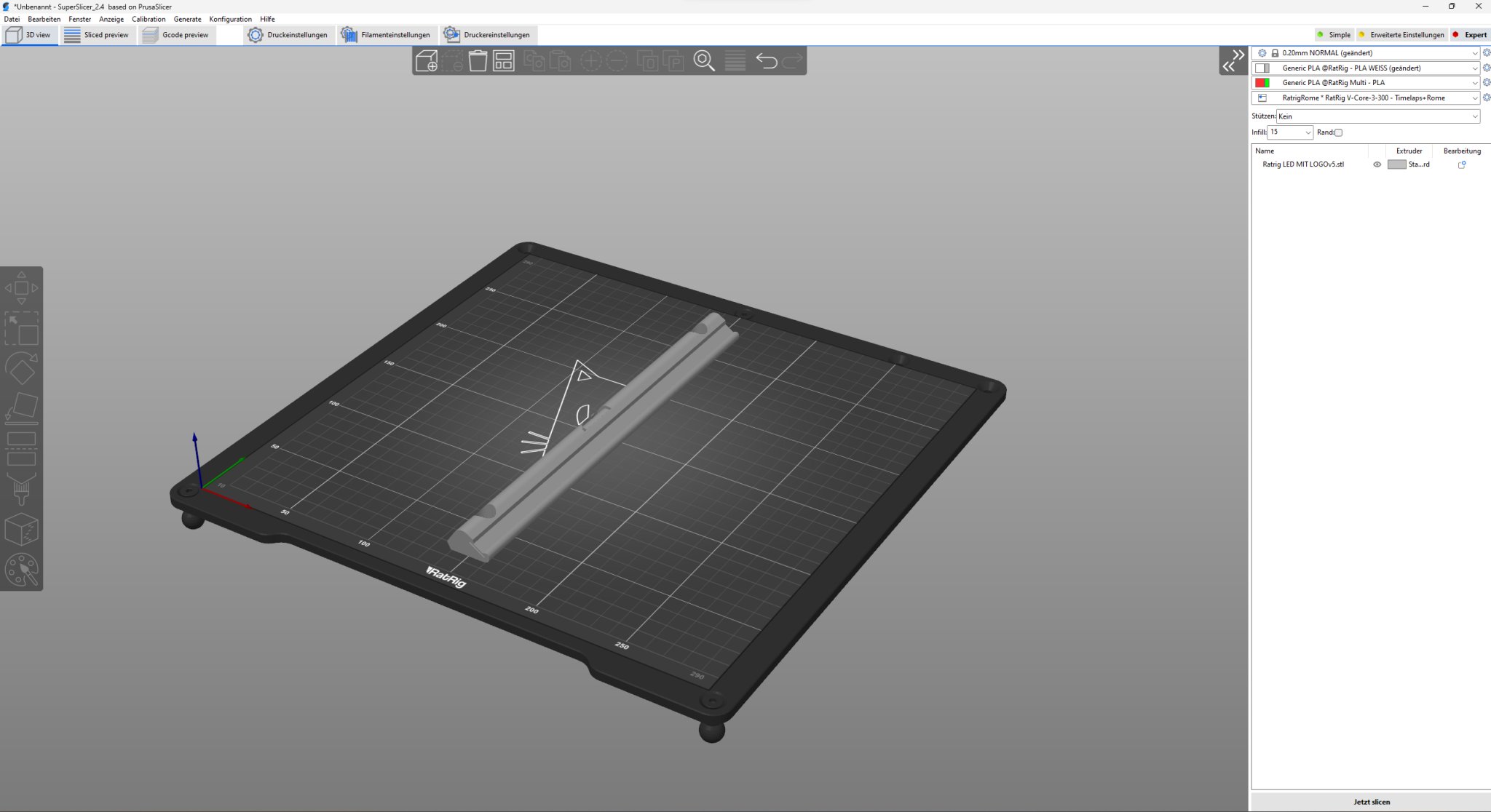 Giá đỡ LED cho khung 3030 Ratrig V-Core 3 dài 250mm