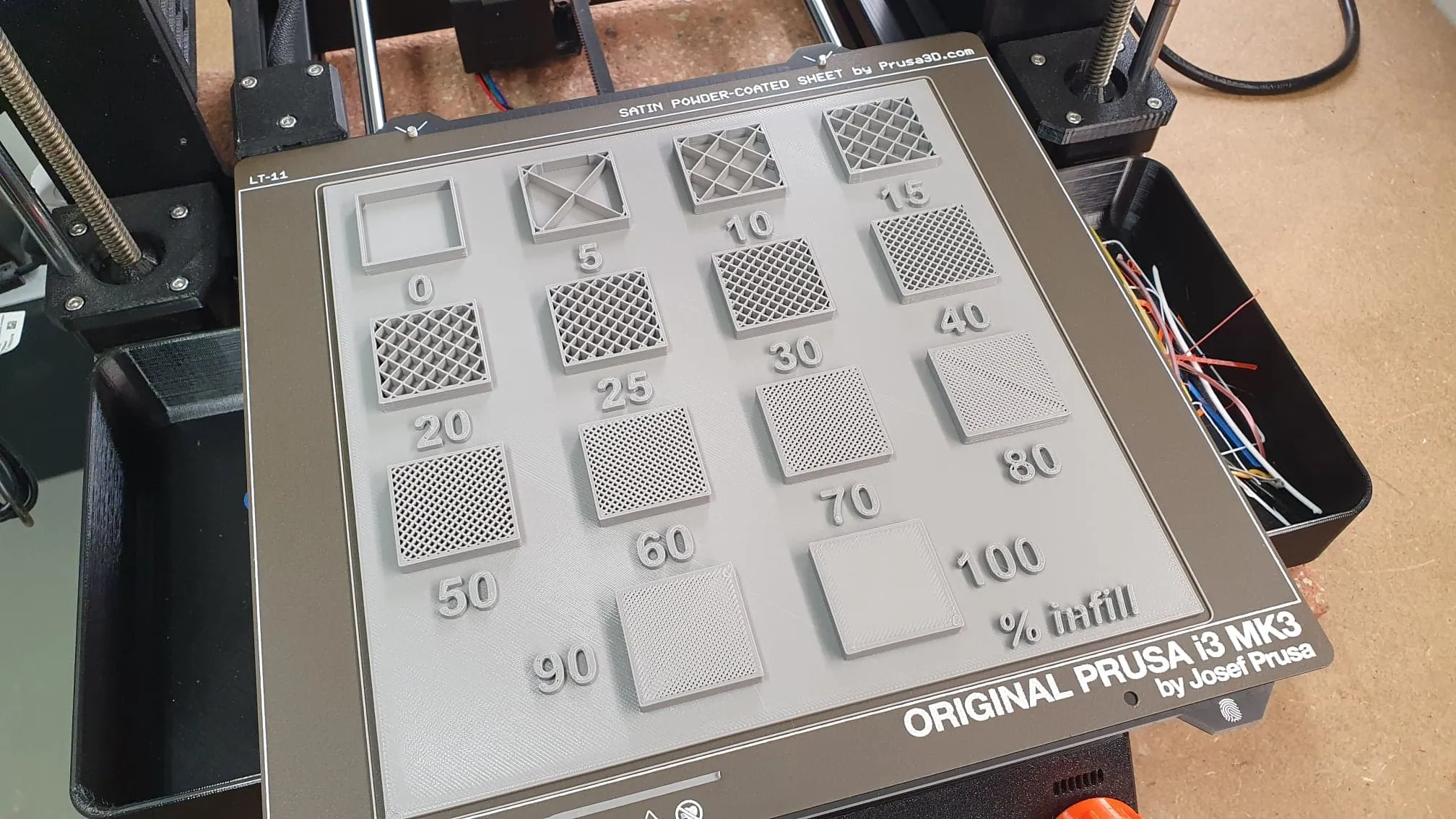 Bảng tham chiếu tỷ lệ lấp đầy trong PrusaSlicer