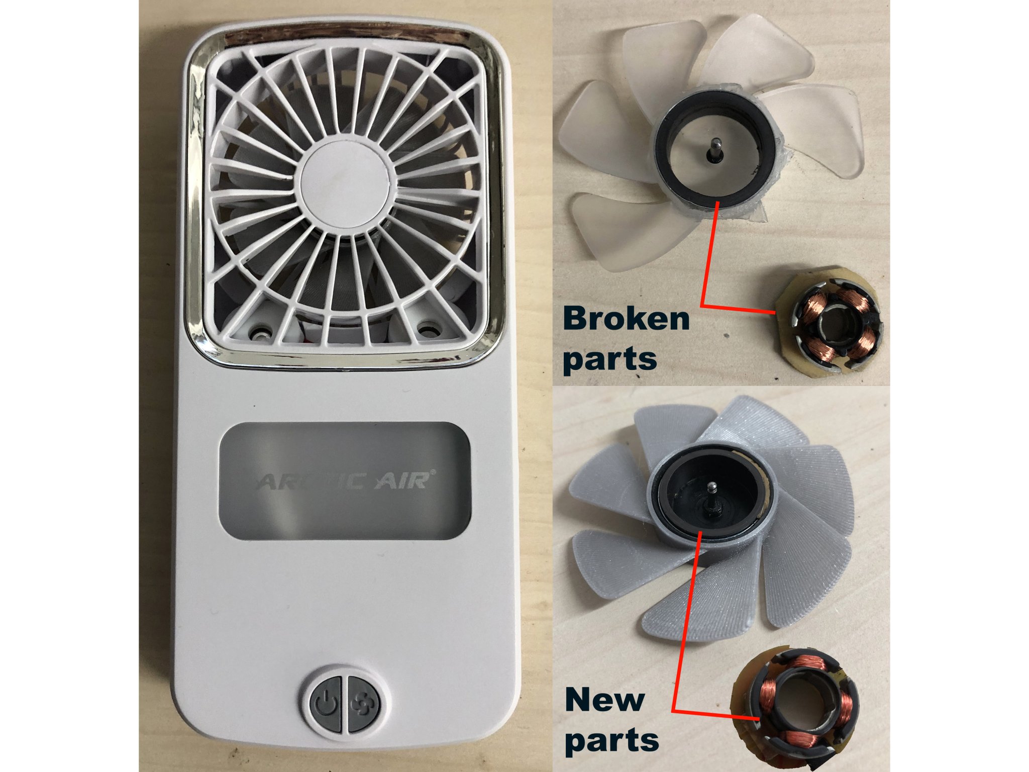 Cánh quạt và động cơ thay thế cho quạt cầm tay - ARCTIC AIR