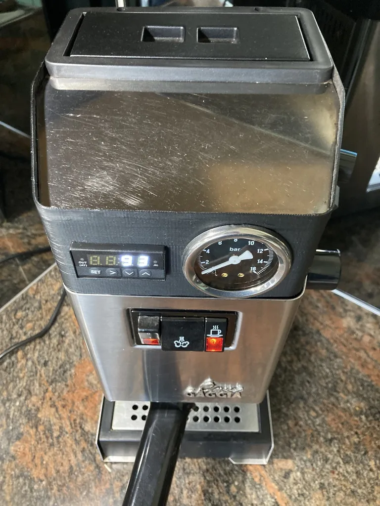 Mô hình mở rộng Gaggia Classic với công tắc và đồng hồ áp s...