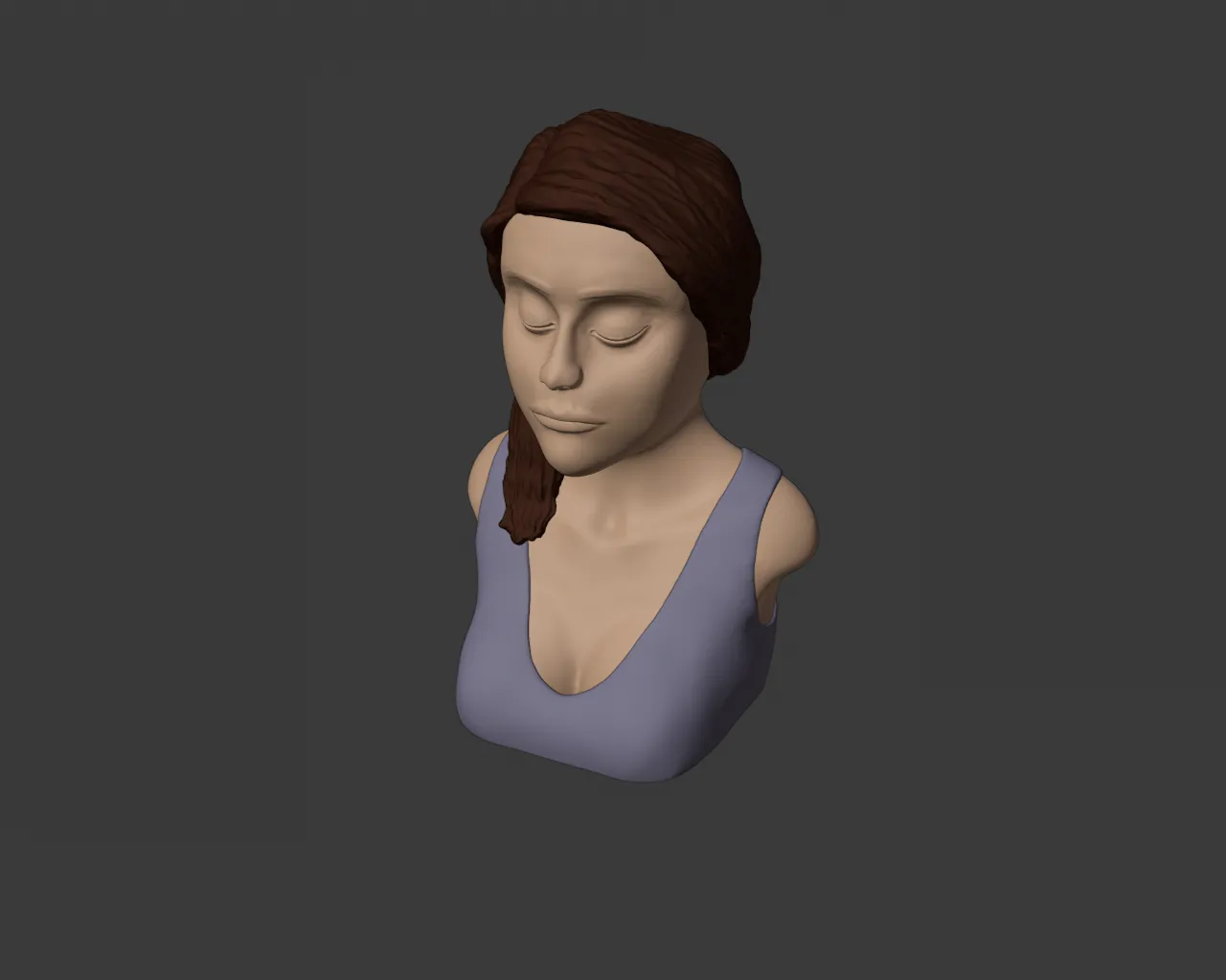 Tượng phụ nữ đơn giản với hỗ trợ cho cằm