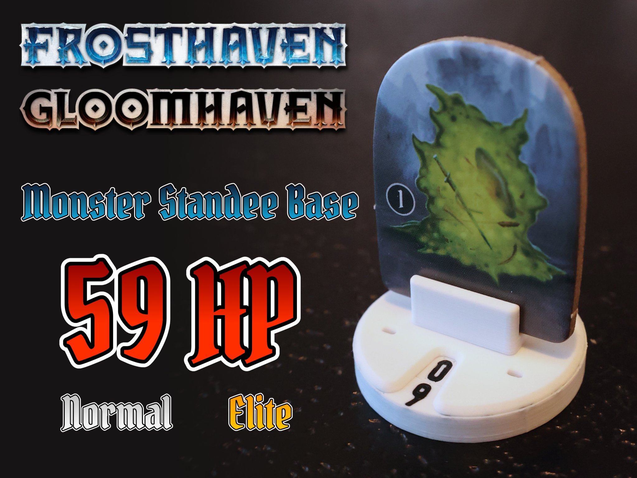 Cơ sở standee quái vật Frosthaven với 59 HP
