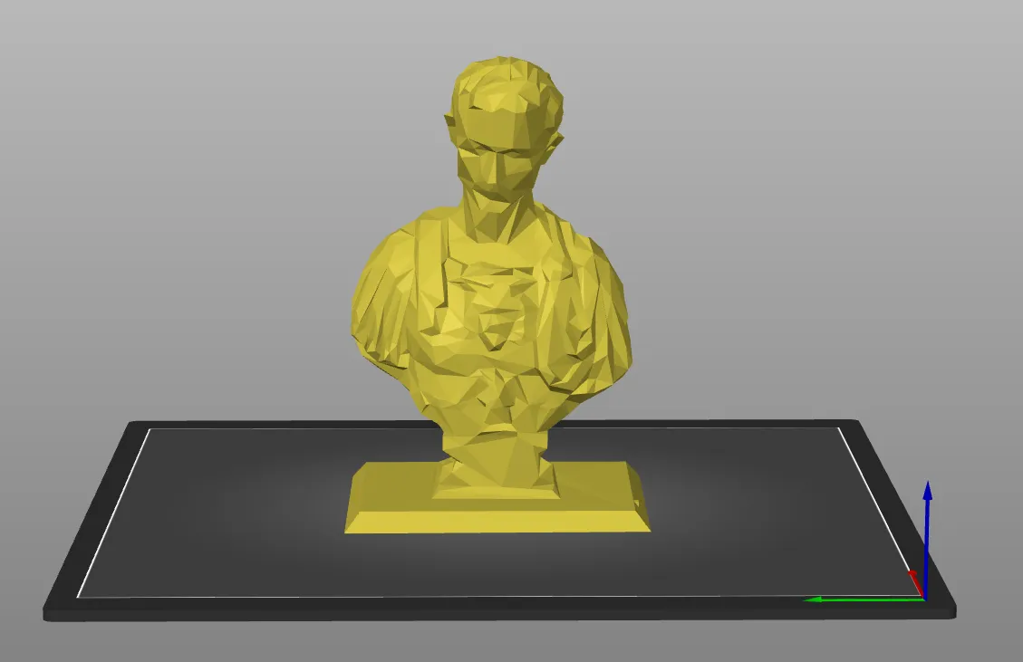 Tượng Julius Caesar phong cách low poly với hỗ trợ tối thiểu