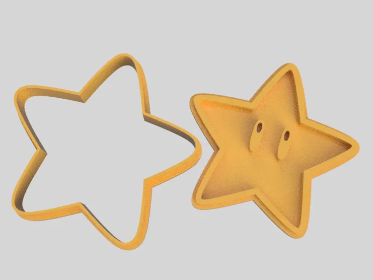 Cortador và đánh dấu hình ngôi sao Mario kích thước 5 x 5 x 1 cm