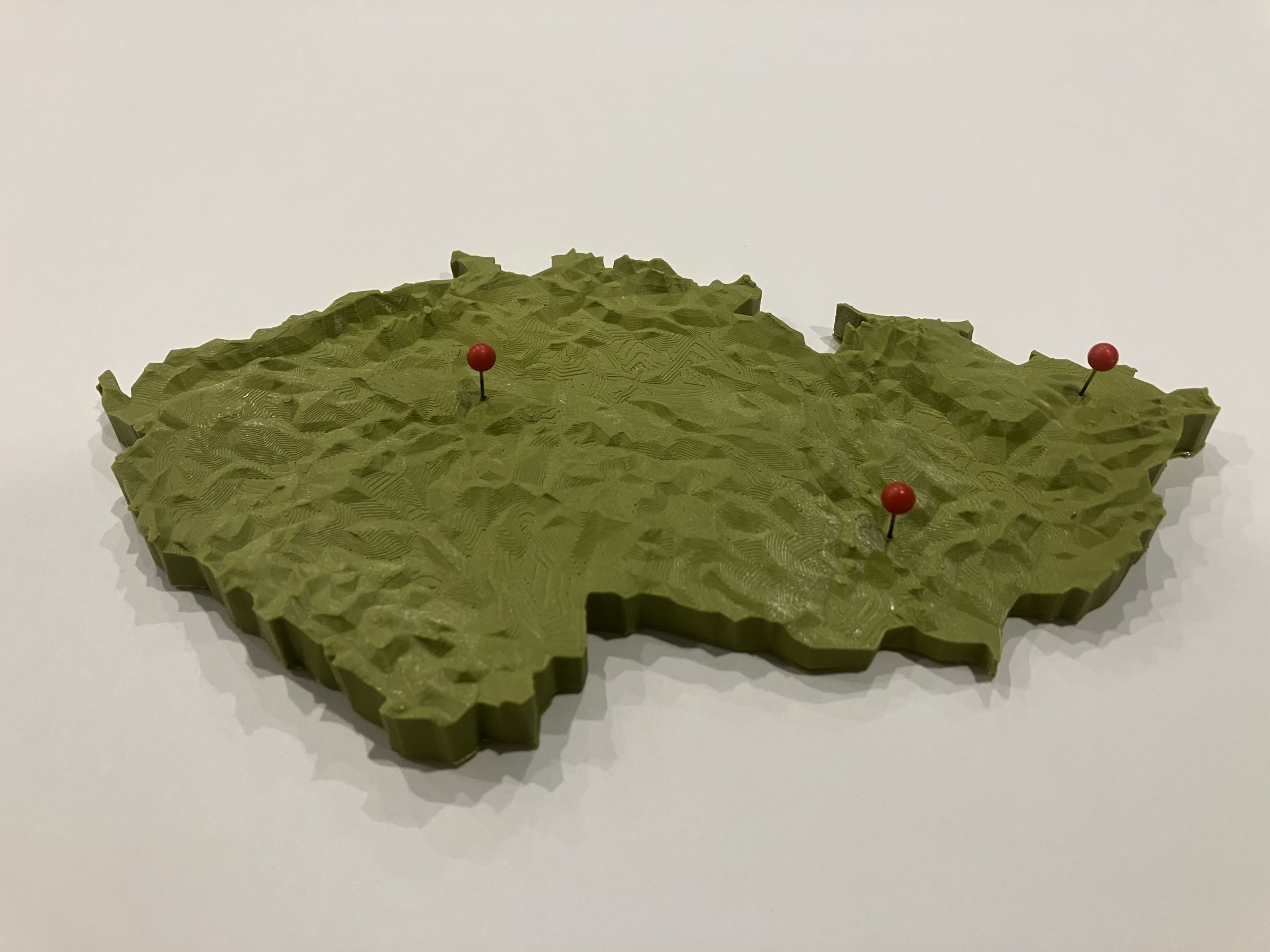 Mô hình bản đồ địa hình Low Poly Cộng hòa Séc