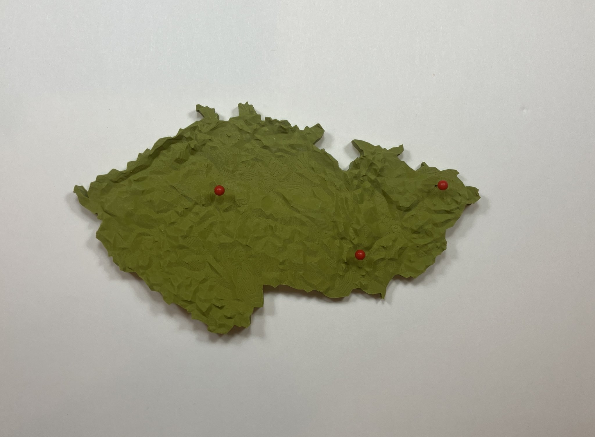 Mô hình bản đồ địa hình Low Poly Cộng hòa Séc