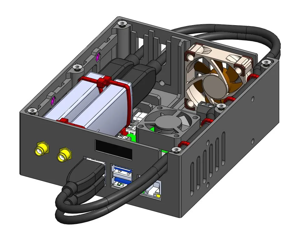 Hộp đựng cho Raspberry Pi 4 và hai RTL-SDR V3