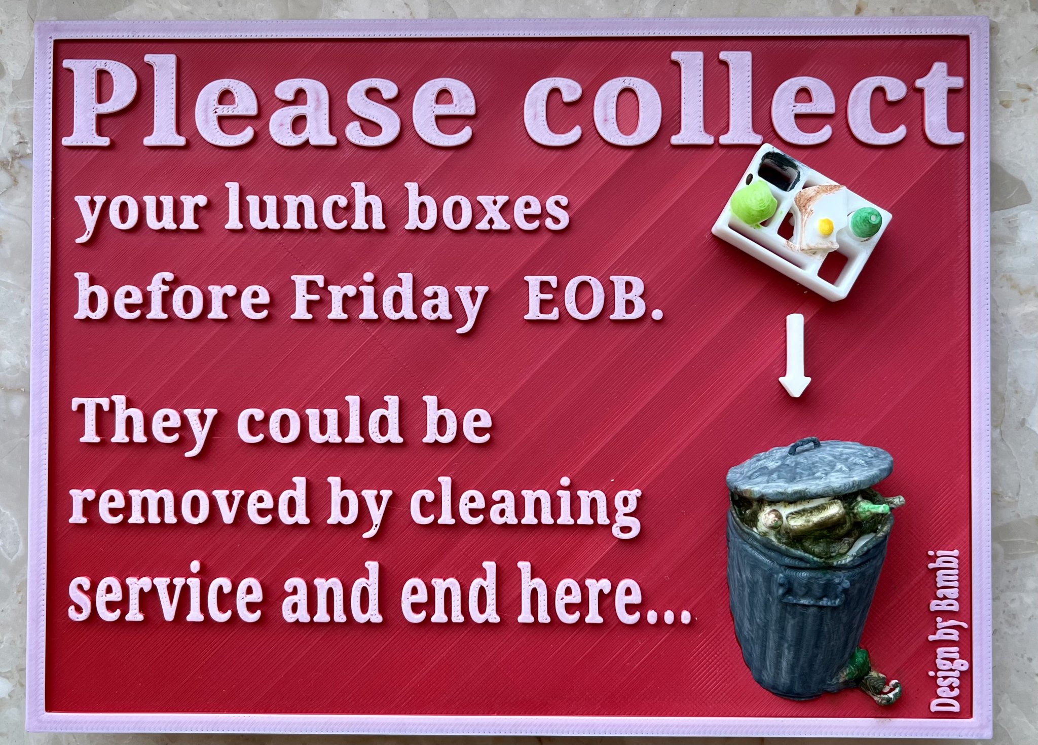 Biển chỉ dẫn thông tin văn phòng cho tủ lạnh