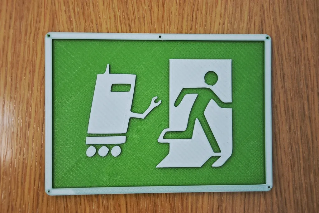 Biển báo thoát hiểm cho robot nổi giận