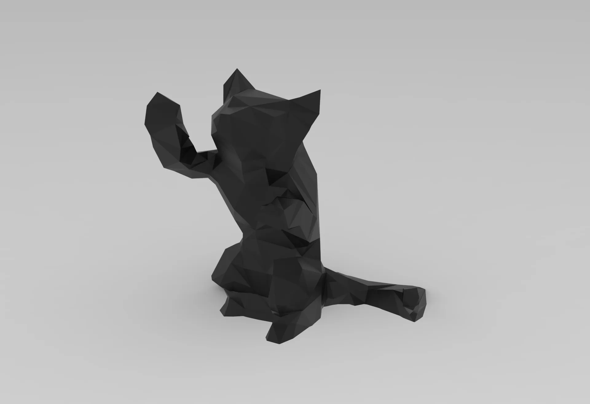 Mèo thấp poly với thiết kế hỗ trợ tối thiểu