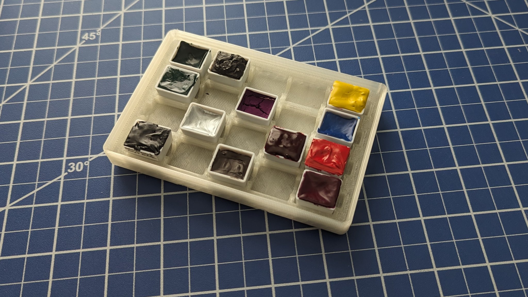 Khay đựng màu nước Gridfinity nửa viên 2x3