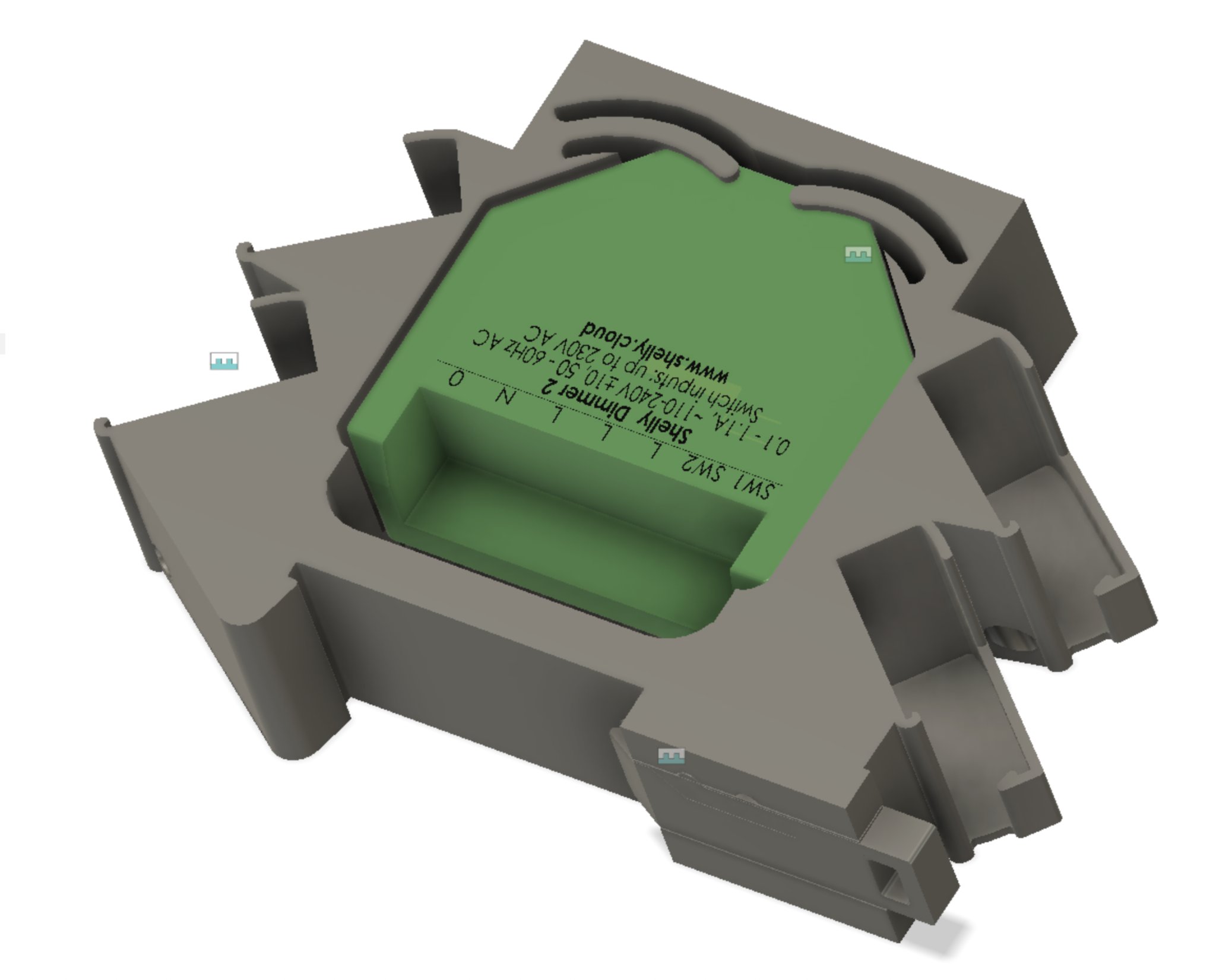 Giá đỡ DIN cho công tắc Shelly với đầu nối Wago 221