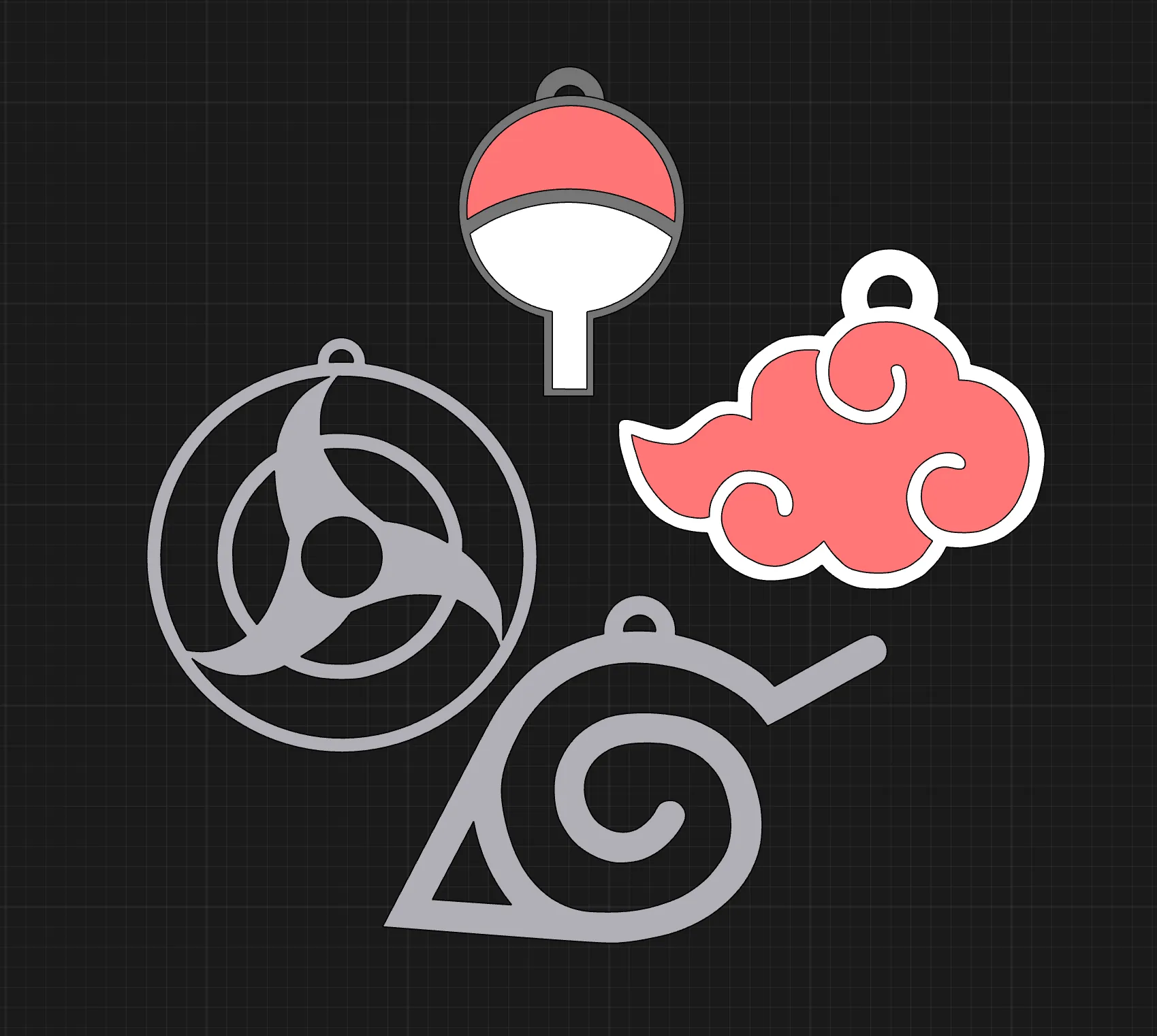 Móc khóa Naruto với biểu tượng Uchiha độc đáo