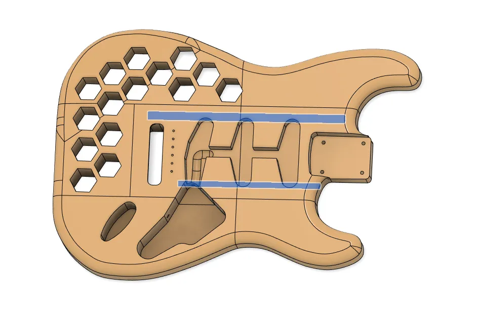 Thân đàn guitar Stratocaster Hex in 3D cho MK3/MK4