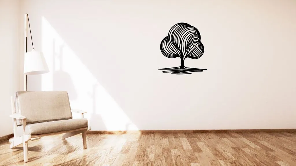 Tranh tường cây phong cách tối giản