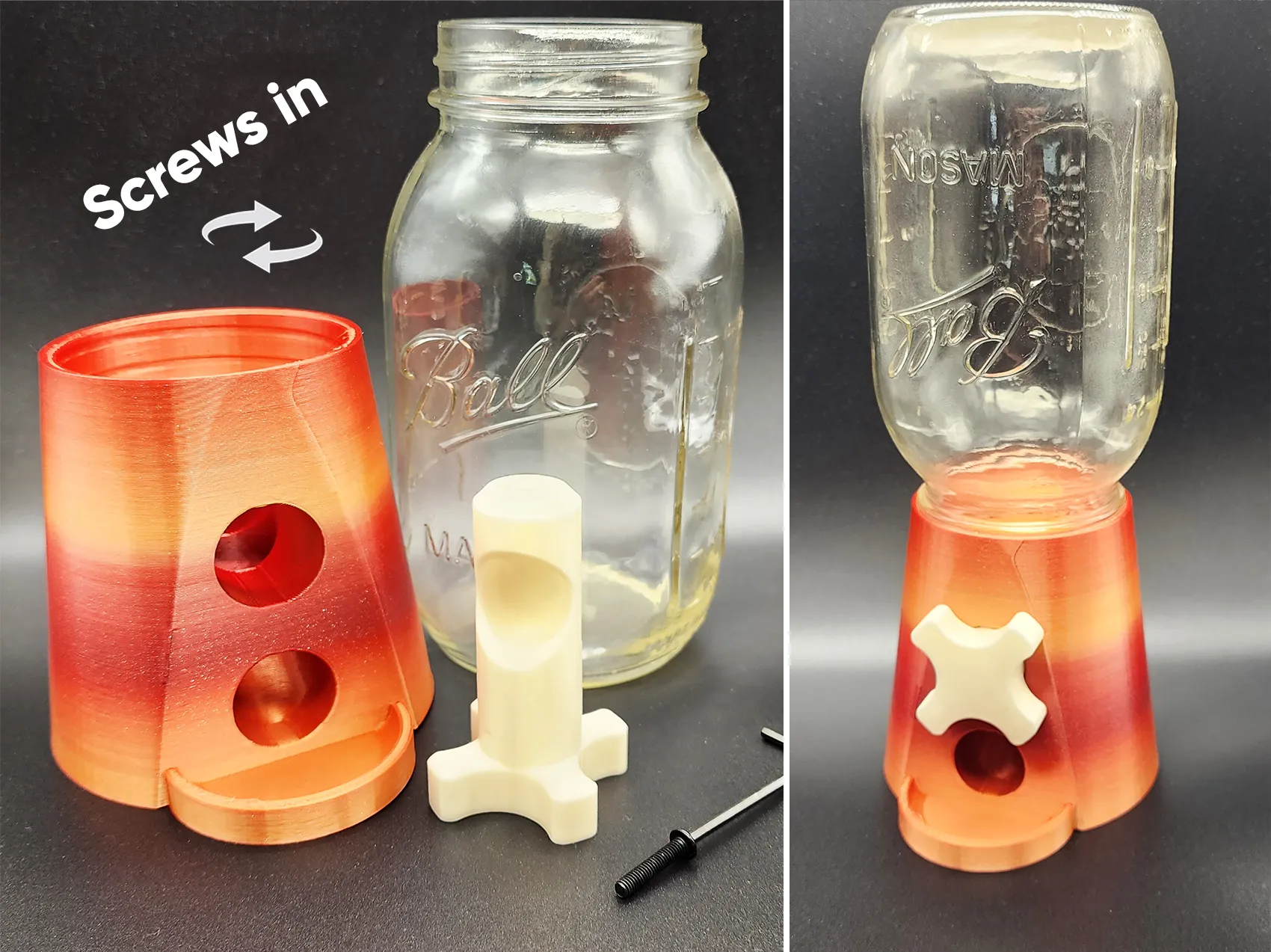 Máy phân phát kẹo gắn vào lọ Mason thường