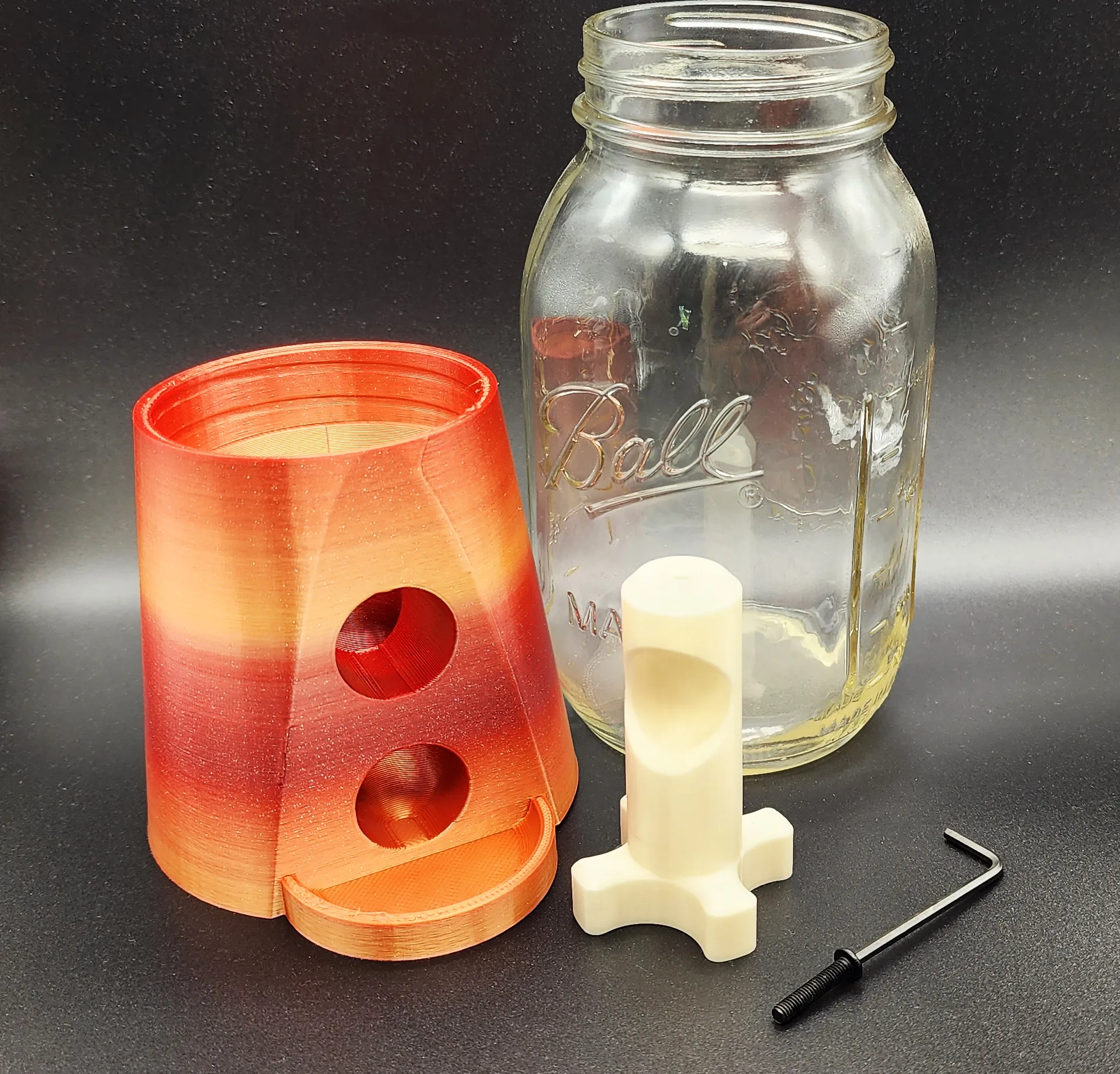 Máy phân phát kẹo gắn vào lọ Mason thường