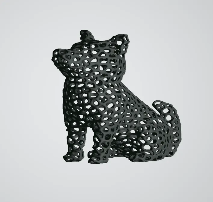 Chó dễ thương low poly phong cách Voronoi