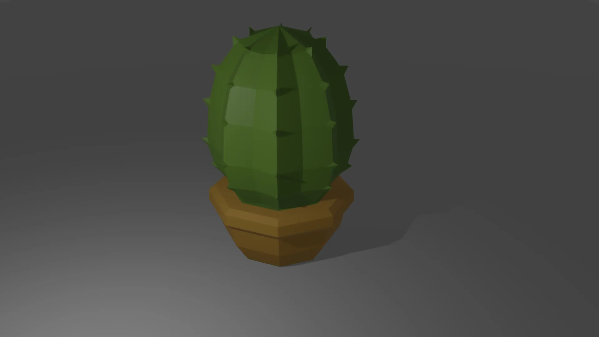 Cây xương rồng nhỏ phong cách low poly để bàn