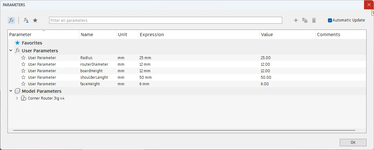 Mẫu khuôn router góc điều chỉnh được 25mm