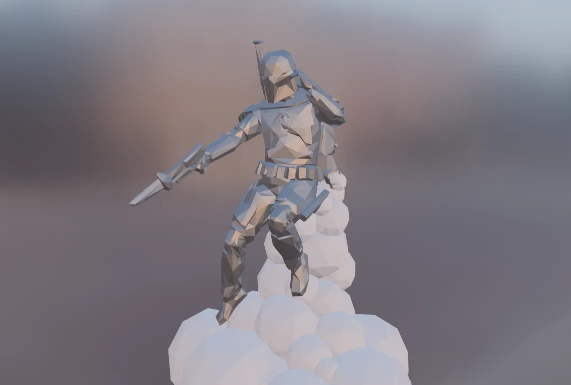 Nhân vật Star Wars phong cách low-poly gồm Yoda, Mando, Vader