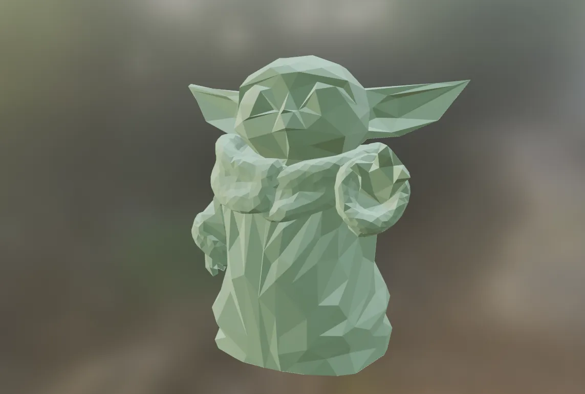 Nhân vật Star Wars phong cách low-poly gồm Yoda, Mando, Vader