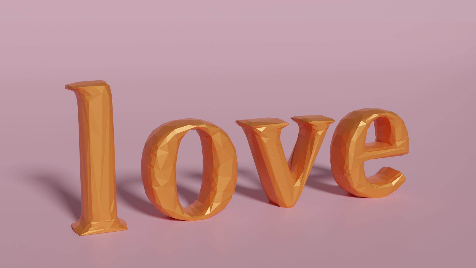 Chữ cái trang trí LOVE phong cách low poly