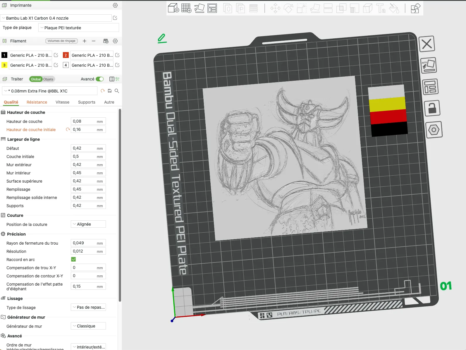 Mô hình Goldorak Lithophane tương thích với mọi máy in