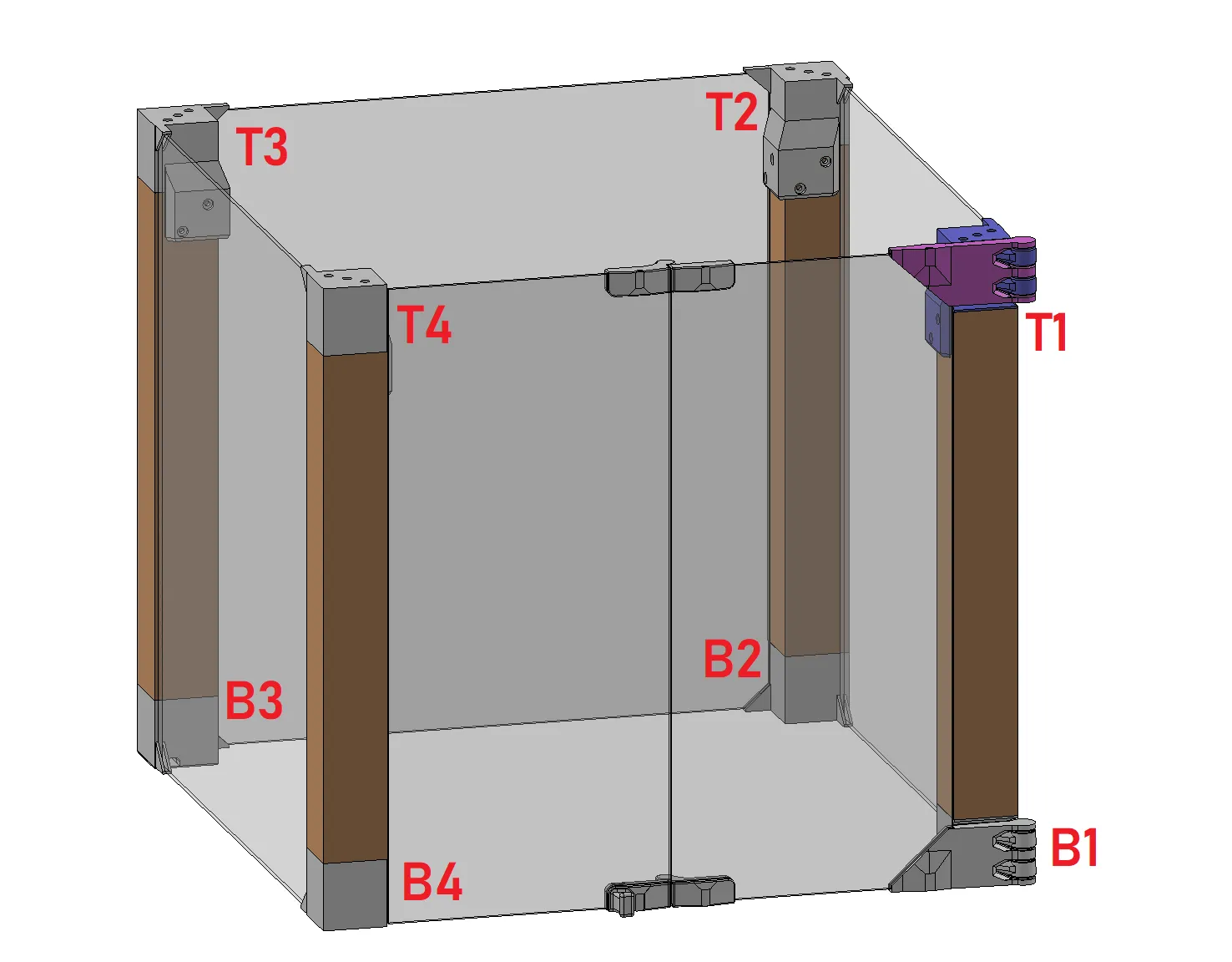 Bảng chứa đồ IKEA Lack với cửa gập và bản lề in sẵn