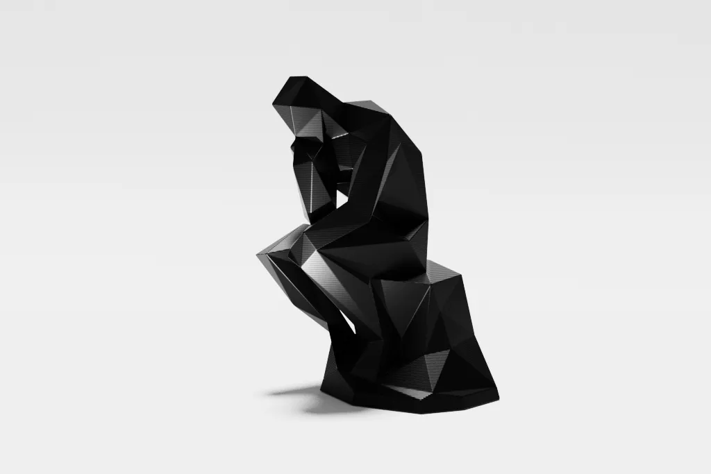 Mô hình The Thinker phong cách low poly cho in 3D