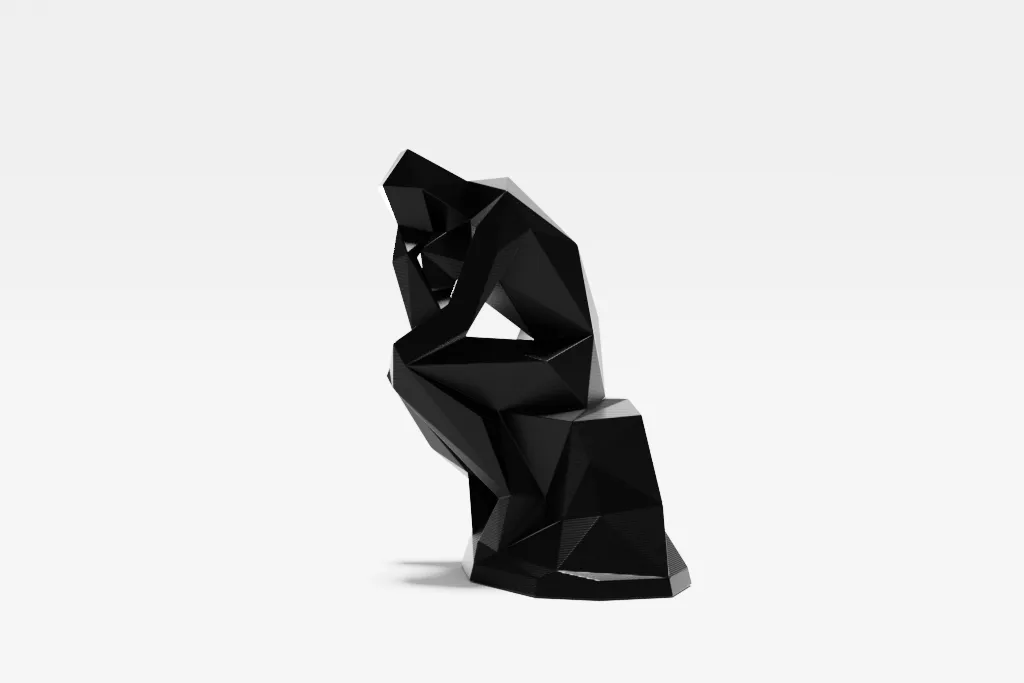 Mô hình The Thinker phong cách low poly cho in 3D