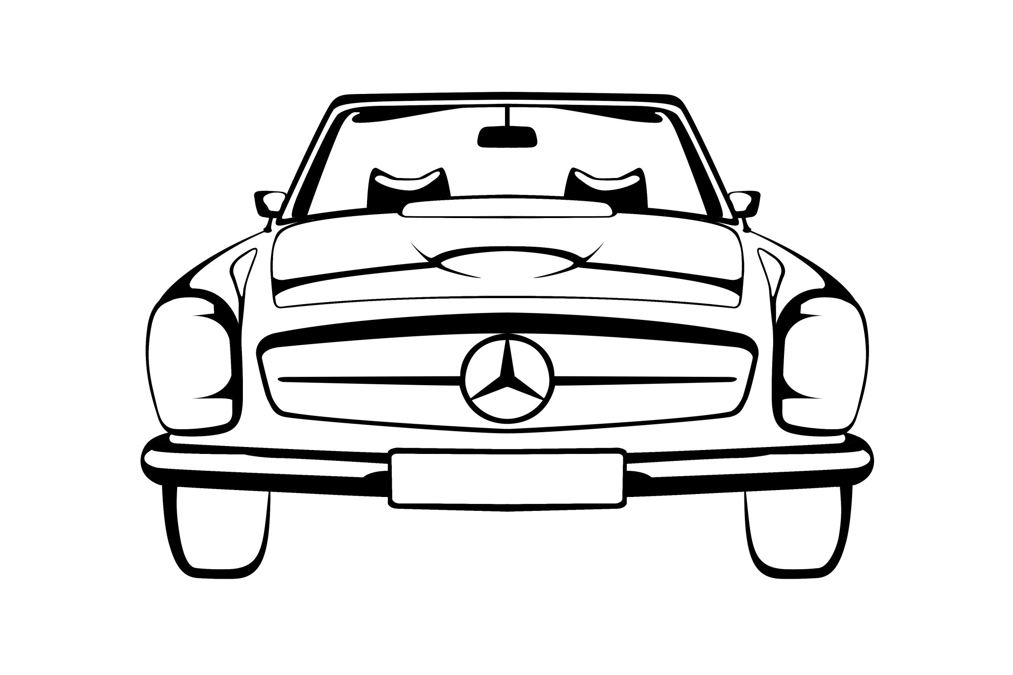 Nghệ thuật tường hình bóng Mercedes 280SL Pagoda