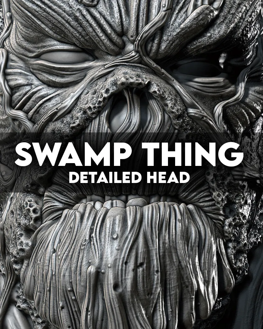 Tượng đầu chi tiết của nhân vật Swamp Thing