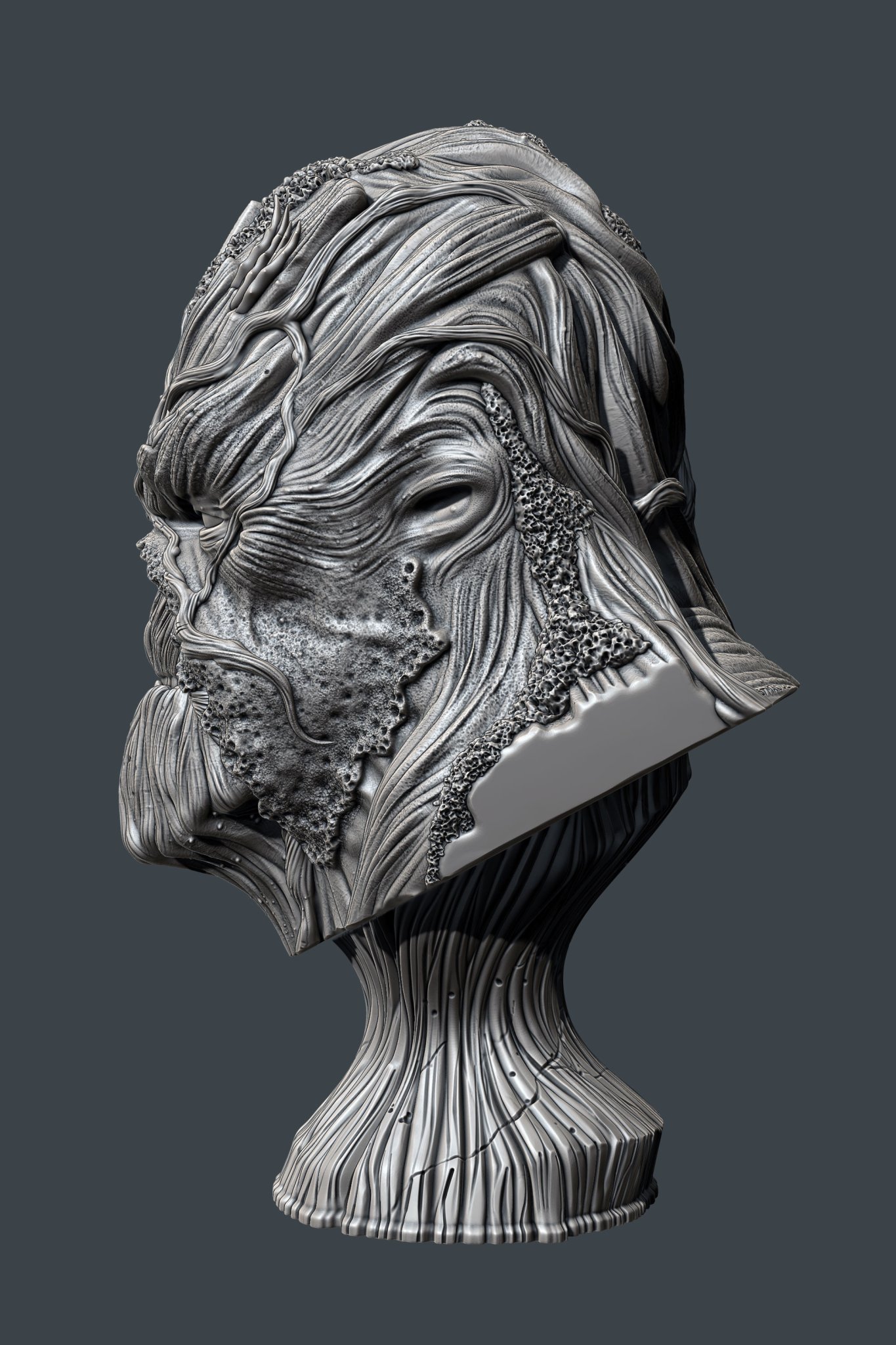 Tượng đầu chi tiết của nhân vật Swamp Thing