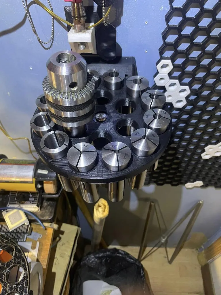 Giá đỡ carousel R8 cho 18 collet in 3D