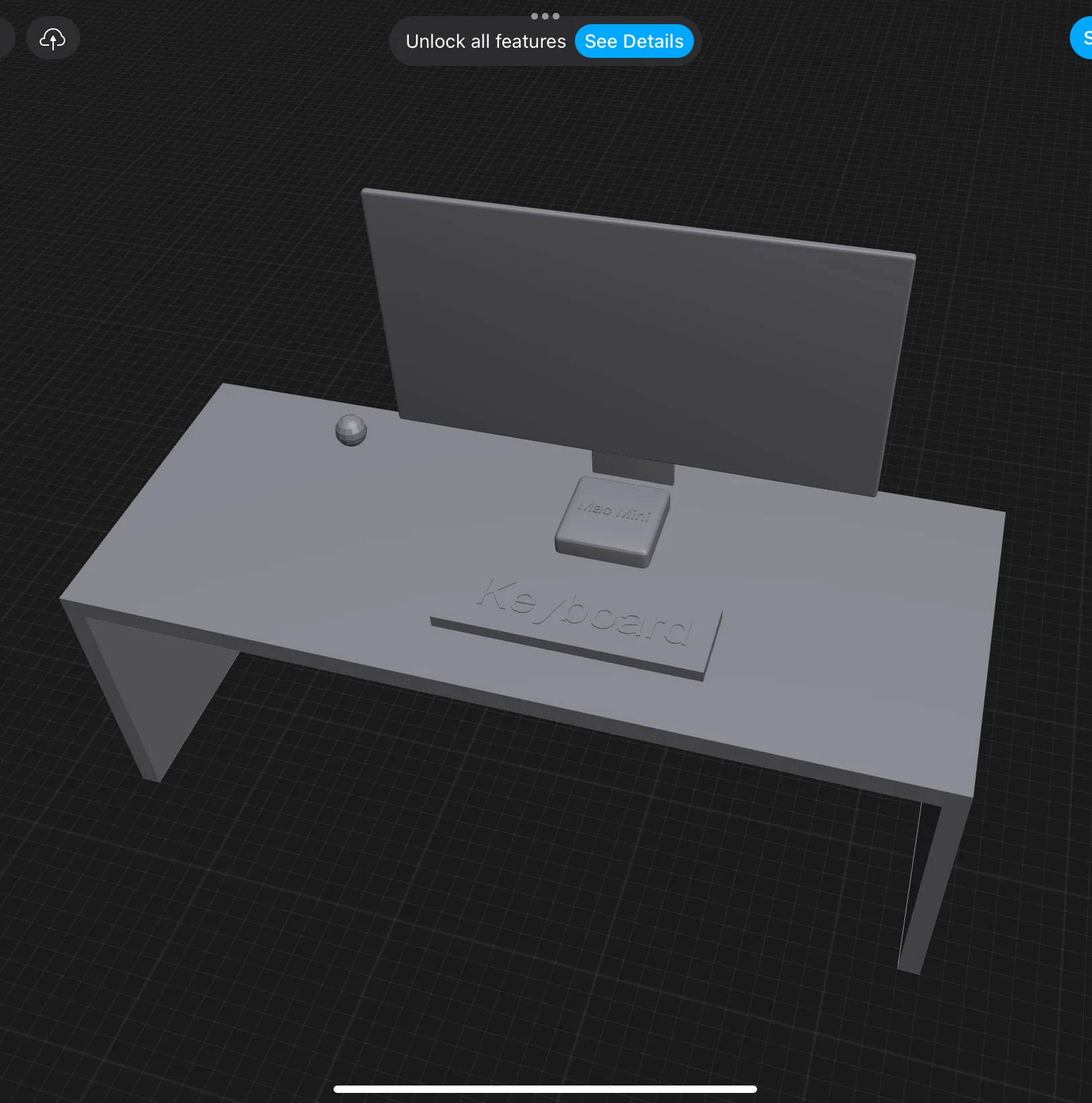 Bàn làm việc với Mac mini, bàn phím và HomePod mini