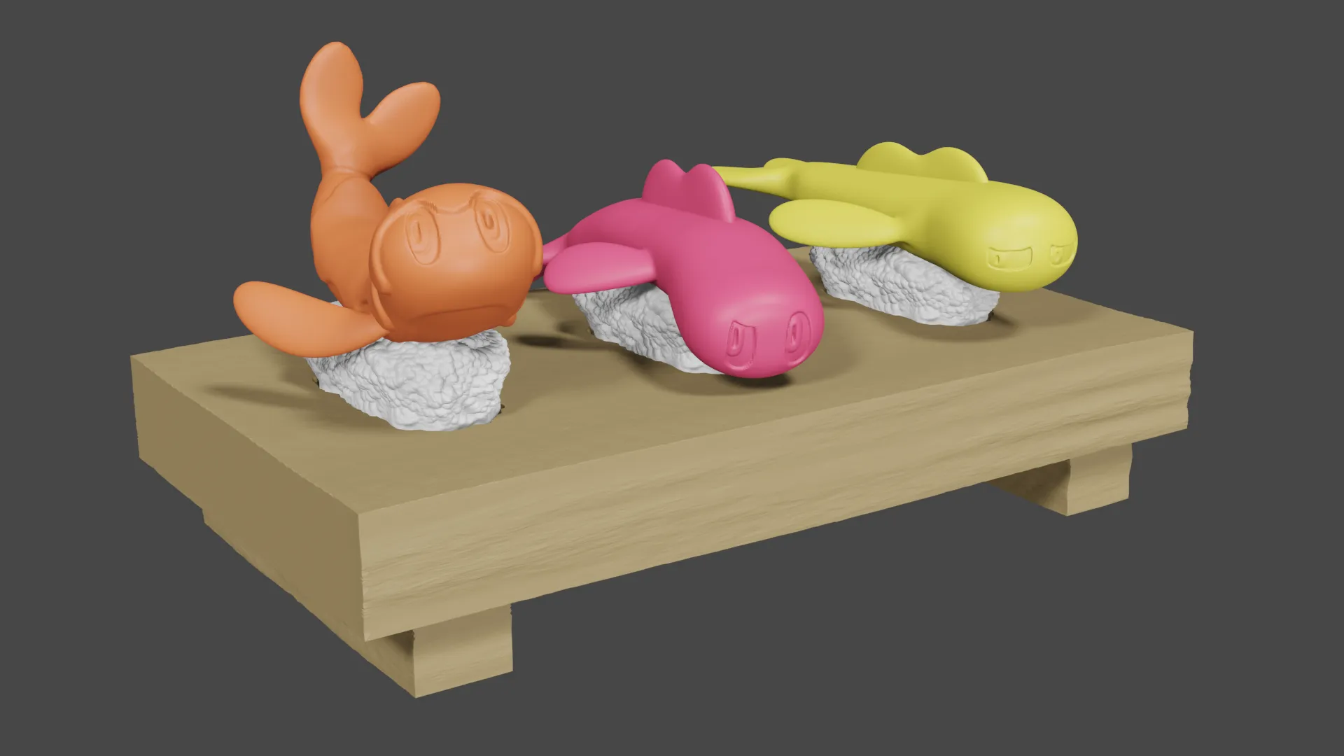 Mâm sushi Tatsugiri theo phong cách Pokemon cho DnD