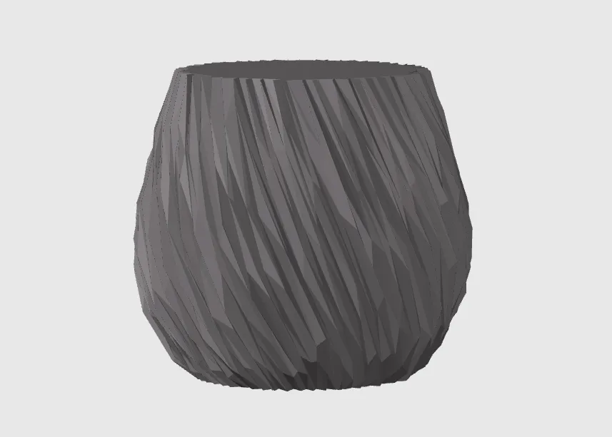 Chậu cây xoắn ốc phong cách low poly