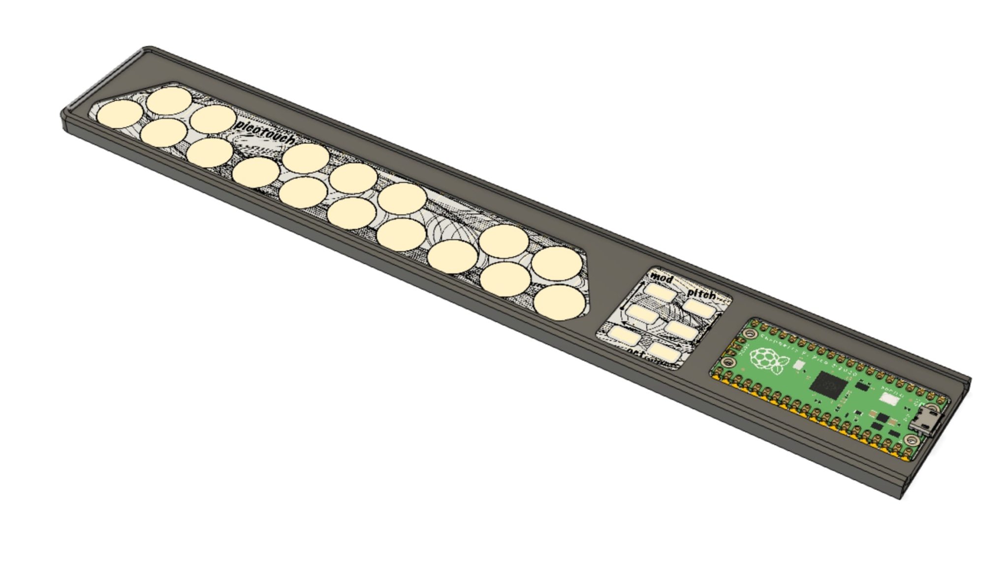 Vỏ bảo vệ cho bộ điều khiển PicoTouch USB MIDI/HID