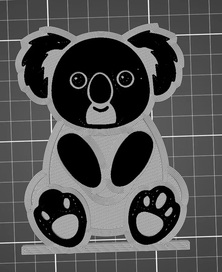 Gấu túi Low-Poly dễ in 3D cho trang trí nội thất