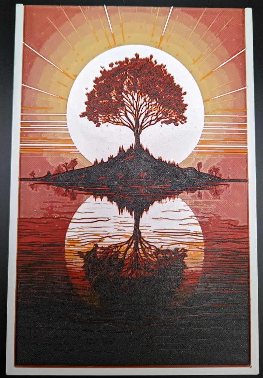 Bức tranh filament hoàng hôn tuyệt đẹp trên hòn đảo