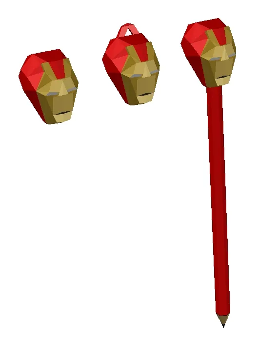 Đầu Ironman low poly để bút chì/ móc khóa/ trang trí