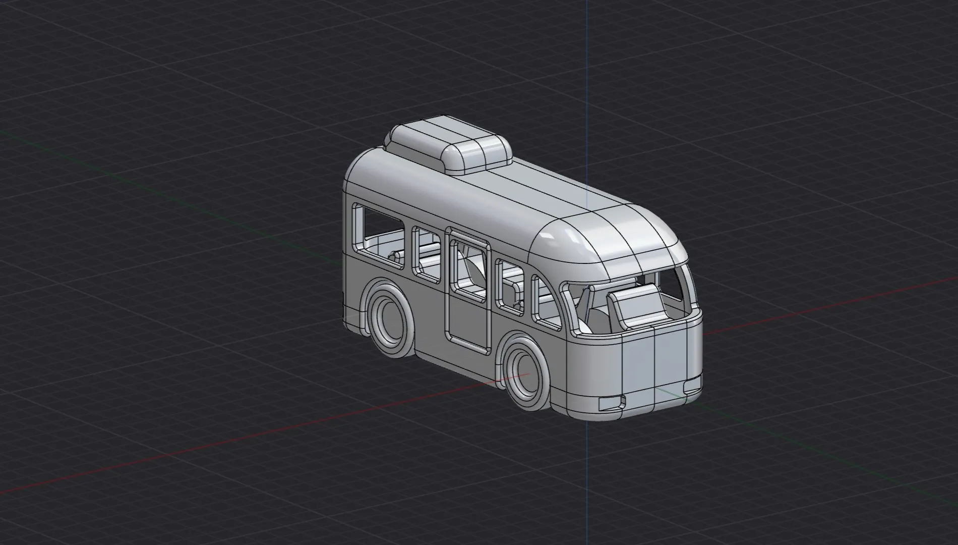 Xe buýt đồ chơi nhỏ với bánh xe di động