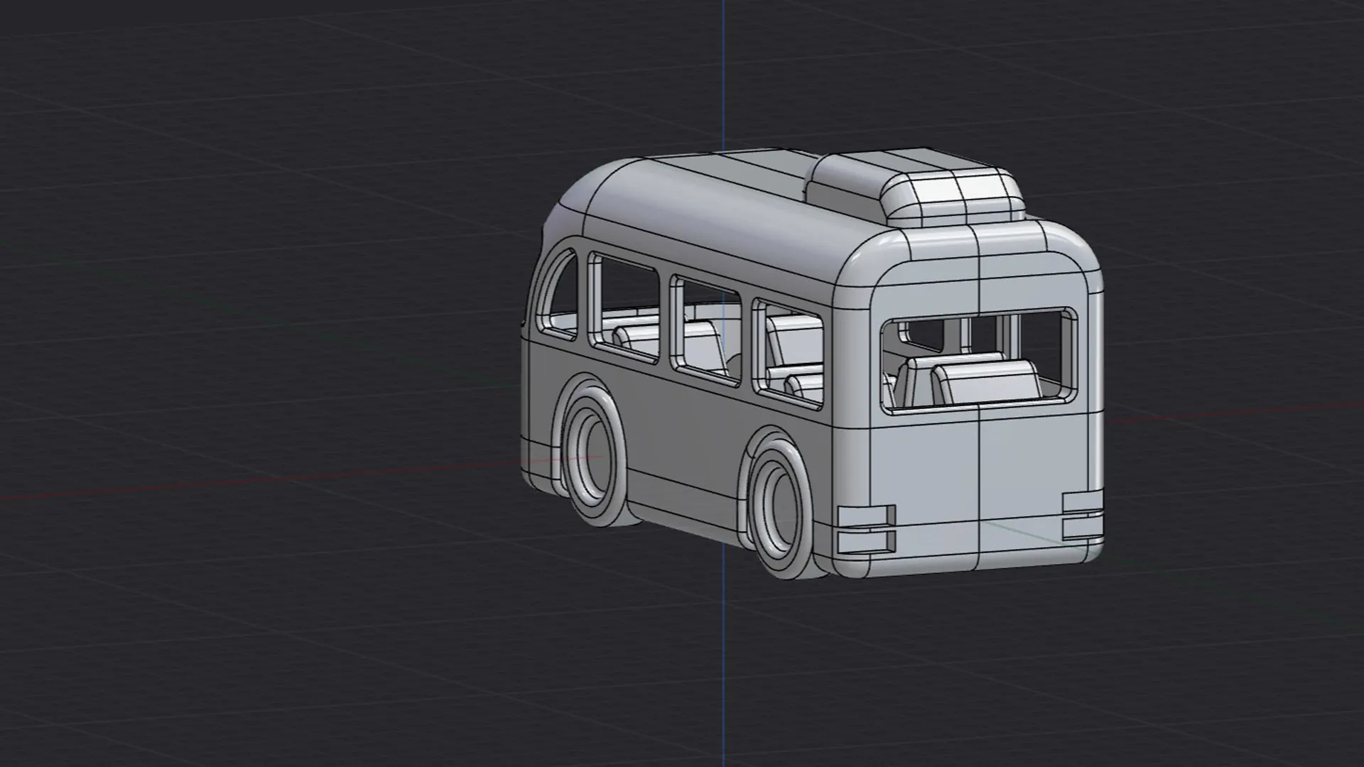 Xe buýt đồ chơi nhỏ với bánh xe di động