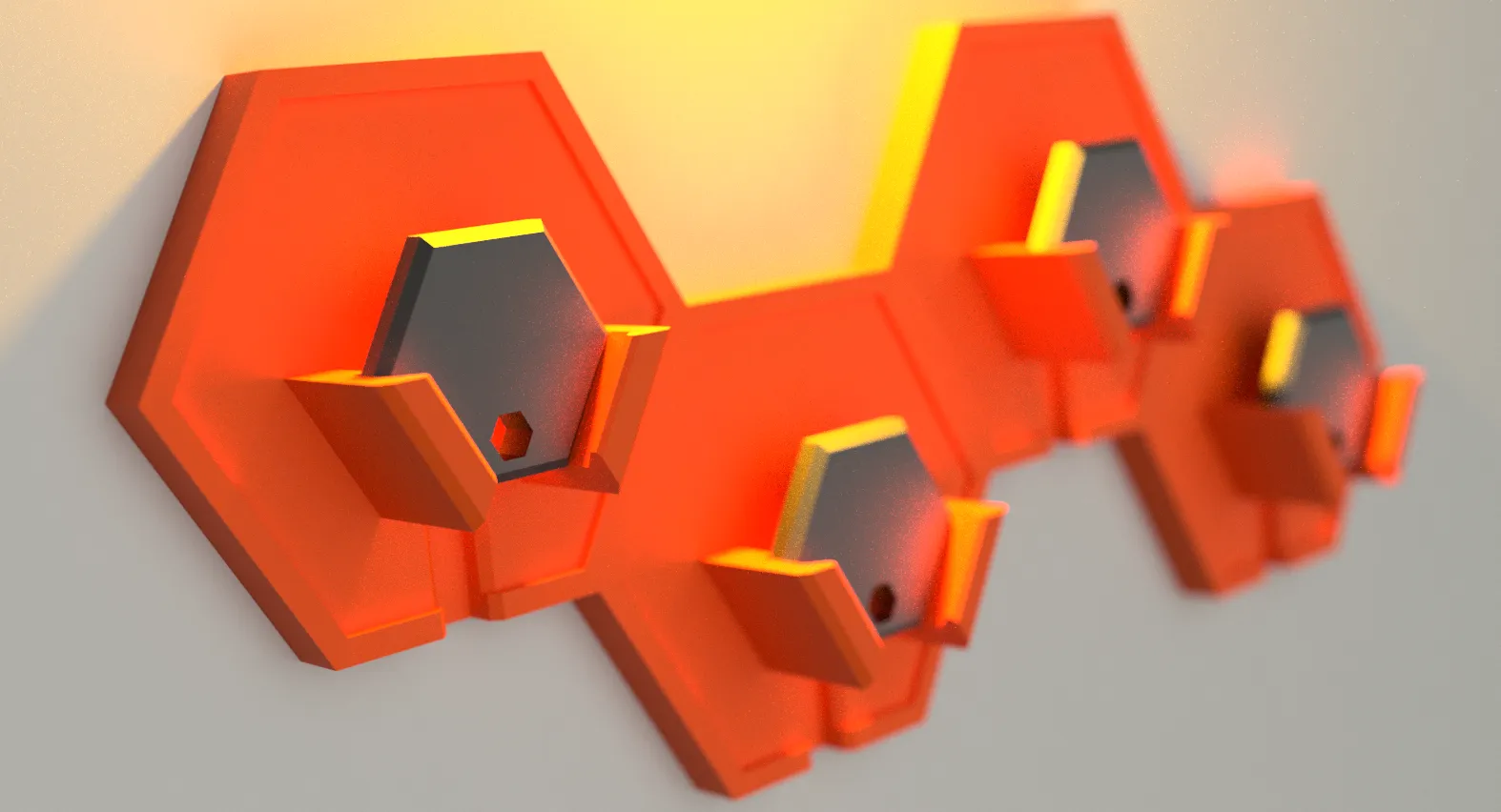 Giá treo chìa khóa hình lục giác hiện đại