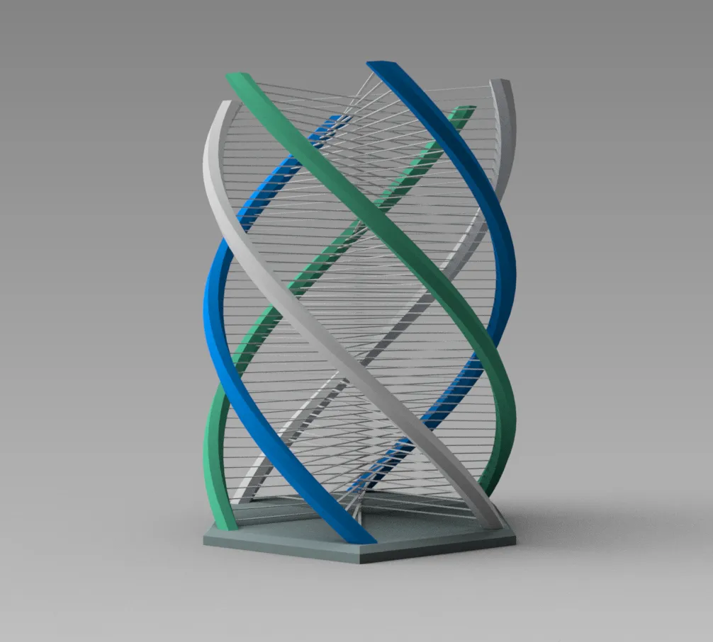 Nghệ thuật chuỗi DNA độc đáo bằng dây kim loại