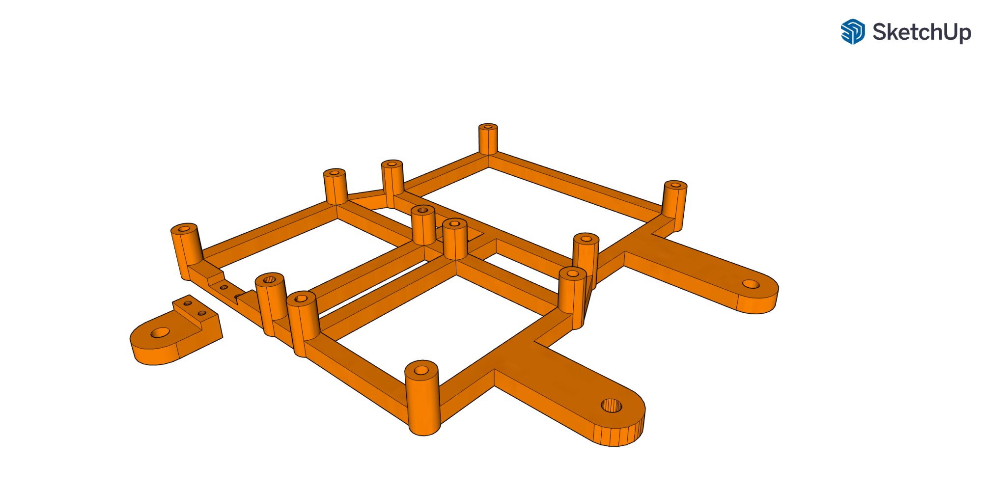 Giá đỡ bo mạch Mega 2560 và 2 Mosfet cho khung kim loại